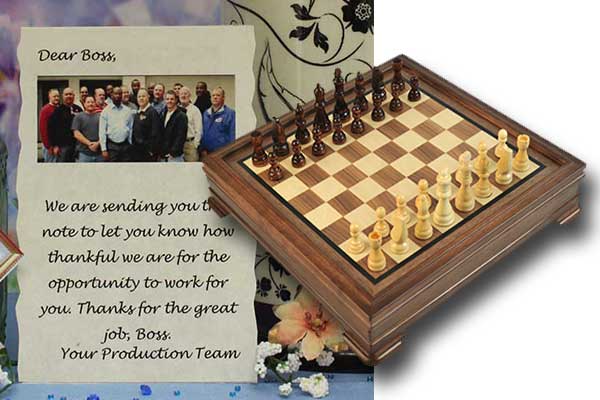 Personalized Message and Unique Gift Chess Gameboard