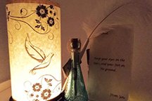 dove lantern with message