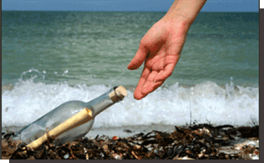 message in a bottle on Shore
