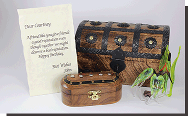 Treasure Chest with message scroll